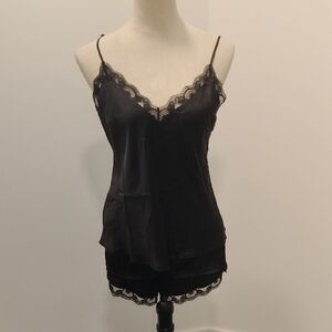 Simone Perele Black Lace Trim Chemise